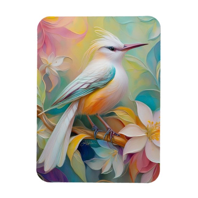 Tuftad Golden Rumped Fantasy Bird Magnet (Vertikal)