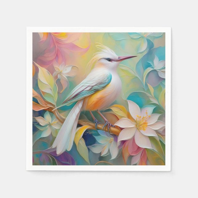 Tuftad Golden Rumped Fantasy Bird Pappersservett (Framsidan)