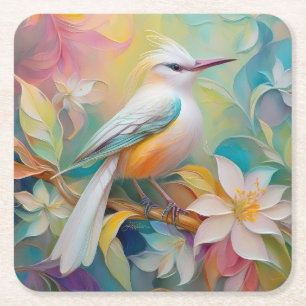Tuftad Golden Rumped Fantasy Bird Underlägg Papper Kvadrat
