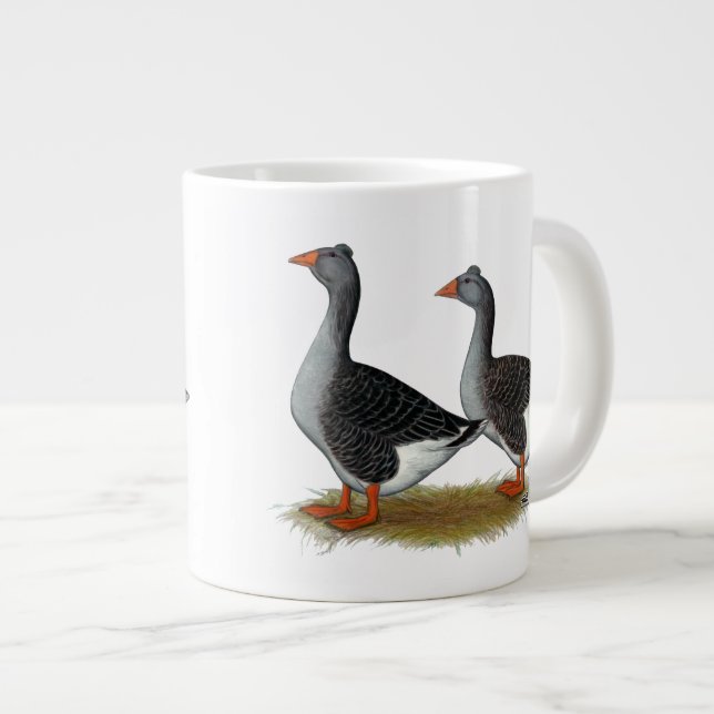 Tuftad Toulouse Geese Jumbo Mugg (Framsida höger)