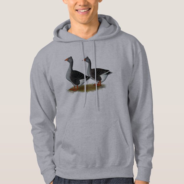Tuftad Toulouse Geese Sweatshirt Med Luva (Framsida)