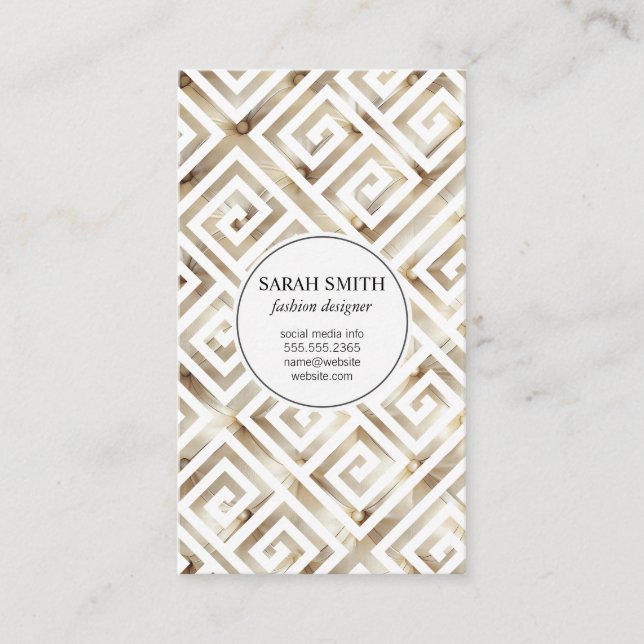 Tuftad vätt/Guld Metallic Visitkort (Framsida)