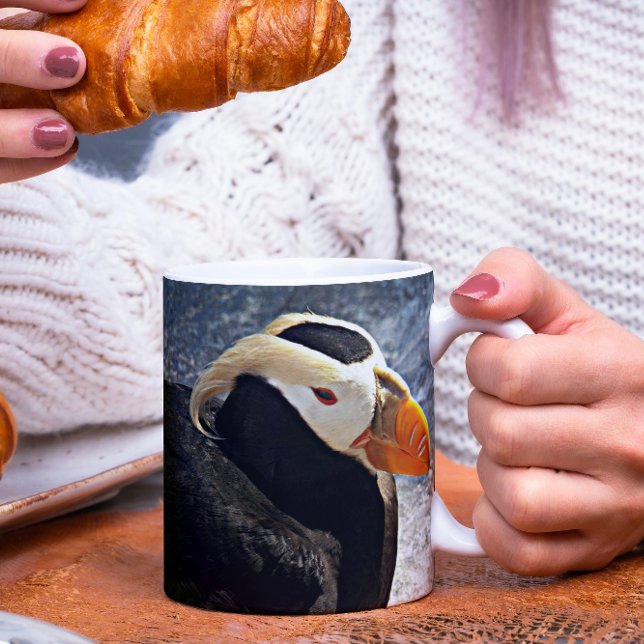 Tuftat Puffin Seabird Photo Mugg (In Situ Food)