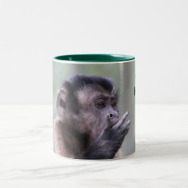 Tufted Capuchinapafoto Två-Tonad Mugg