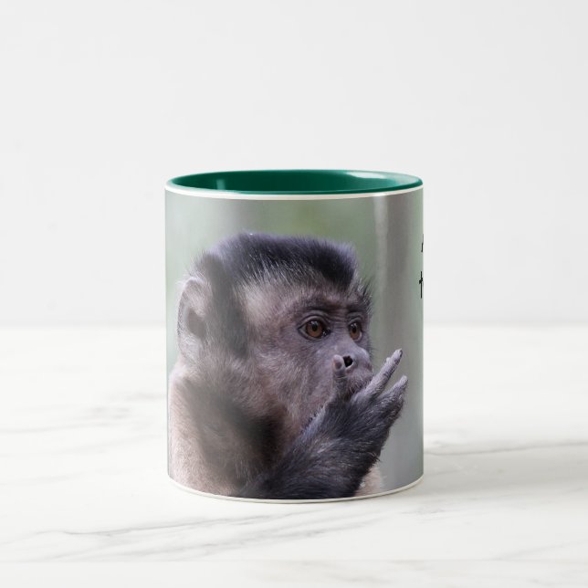 Tufted Capuchinapafoto Två-Tonad Mugg (Center)