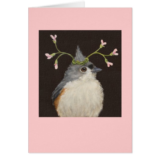 Tufted mes med hogjordnötkortet hälsningskort (Framsidan)