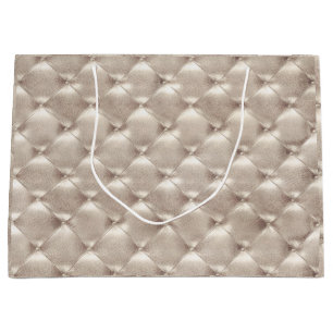 Tufted Pearly metallisk Glam lyx för läderelfenb