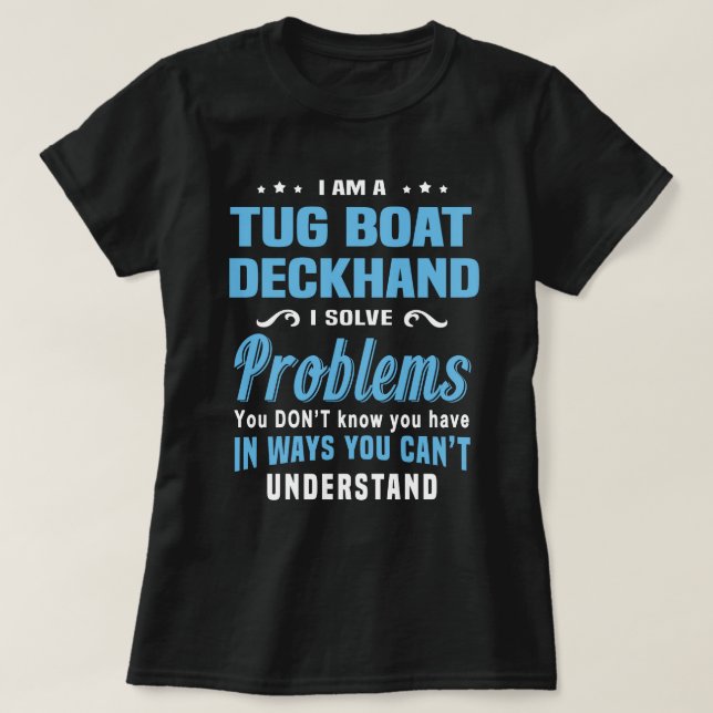 Tug Boat Deckhand T Shirt (Design framsida)
