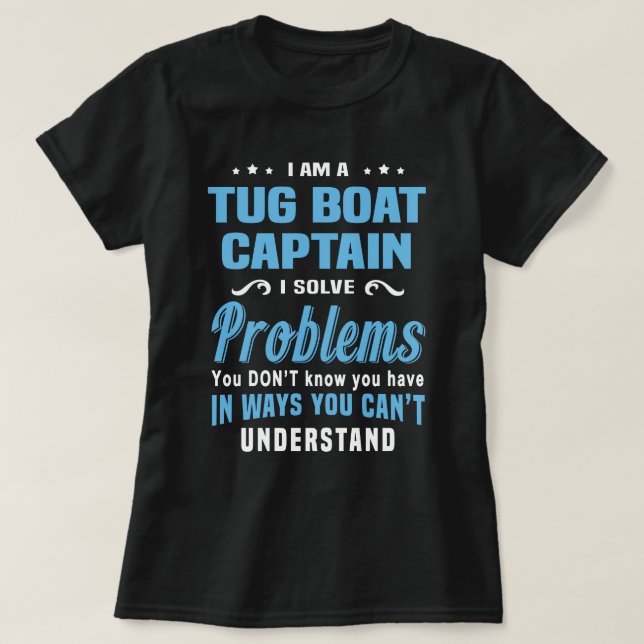 Tug Boat Kapten T Shirt (Design framsida)