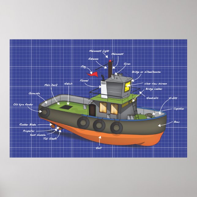 Tug Boat Poster (Framsidan)