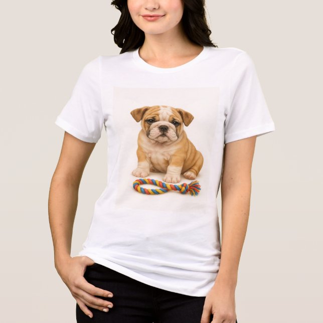 Tug Life - Bulldog-Valp med attityder T Shirt (Framsida)