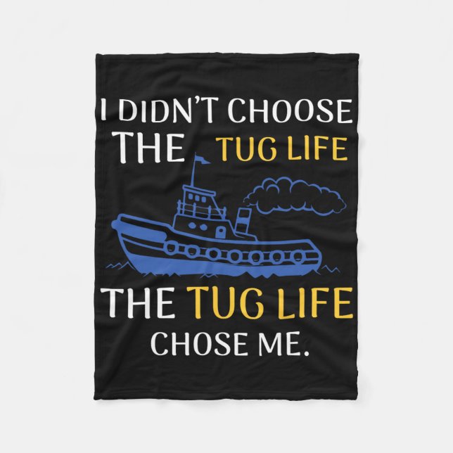 Tug Life Tugboat Funny Boating Quote Fleecefilt (Framsidan)