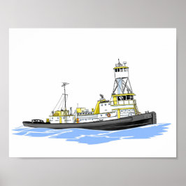 Tug Olive L. Mer med de första höjda pilotyren Poster