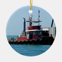 Tug på arbetsplatsen julgransprydnad keramik