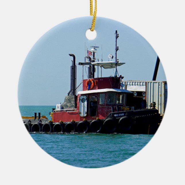 Tug på arbetsplatsen julgransprydnad keramik (Framsidan)