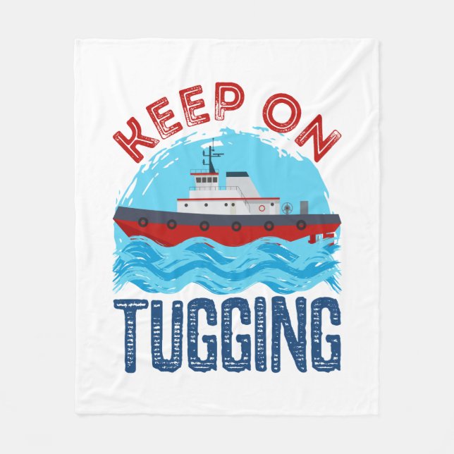 Tugboat-Behålla på Tugging Fleecefilt (Framsidan)