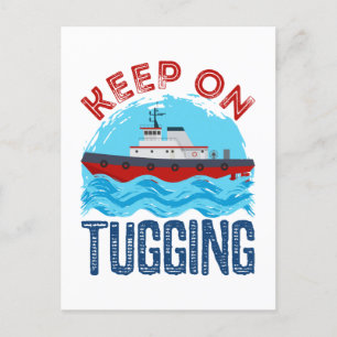 Tugboat-Behålla på Tugging Vykort