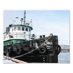 Tugboat i Isig Vatten i Sturgeon Bay Fototryck