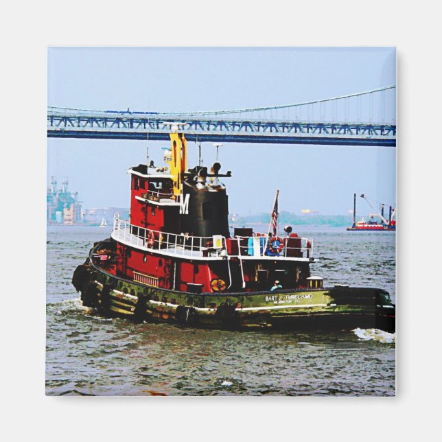 Tugboat i Penns land Philadelphia, PA Magnet (Framsidan)
