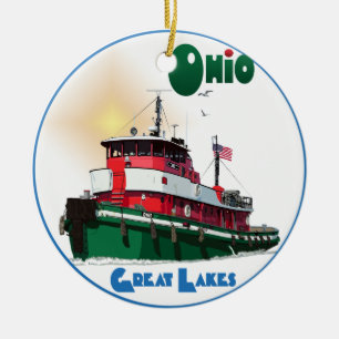 Tugboat Ohio Julgransprydnad Keramik