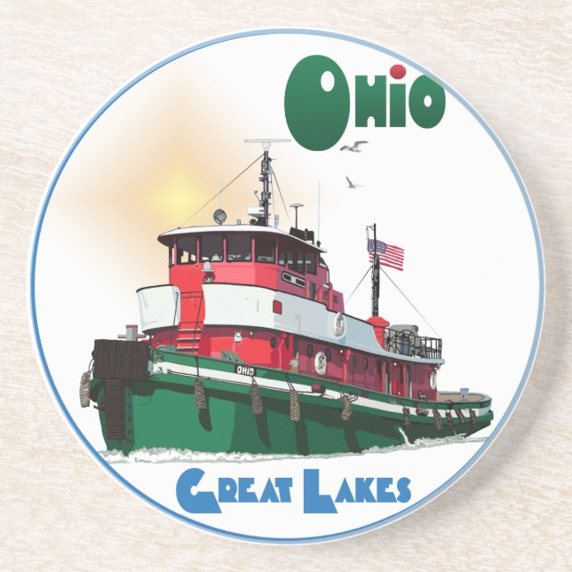 Tugboat Ohio Underlägg Sandsten (Framsidan)