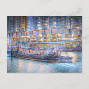 Tugboat på Chicago River Vykort
