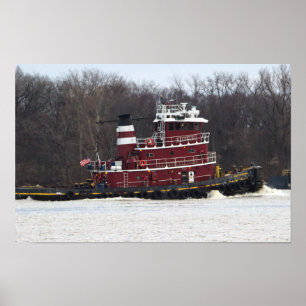Tugboat på Delaware River Poster