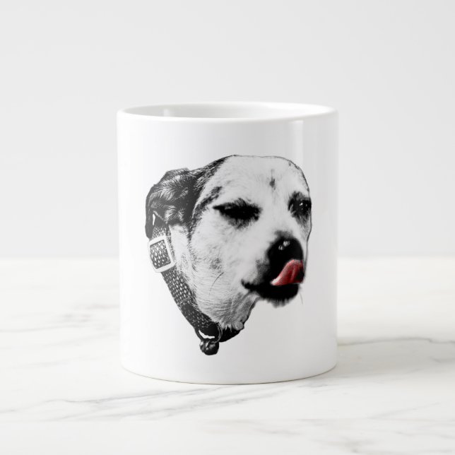 Tuggande Terriermugg – Röd Tunga Pop Jumbo Mugg (Framsidan)