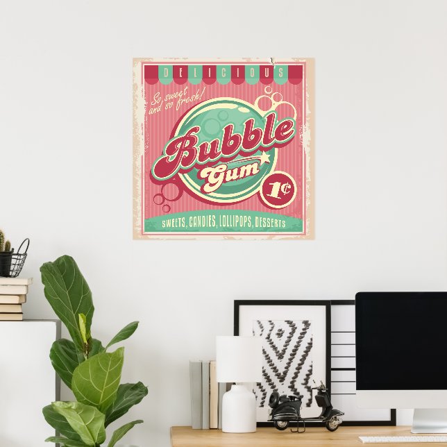 Tuggummiplakat Poster (Hemmakontoret)