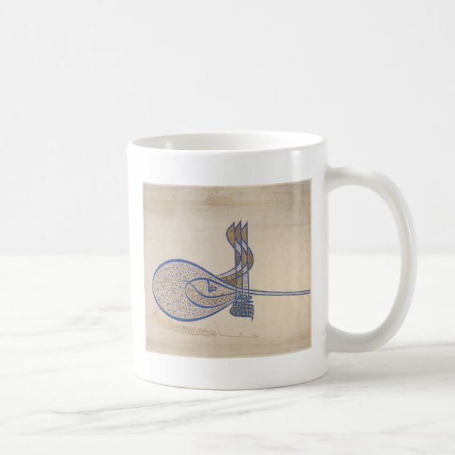 Tughra (officiellt häfte) av sultanen Süleiman Kaffemugg (Höger)
