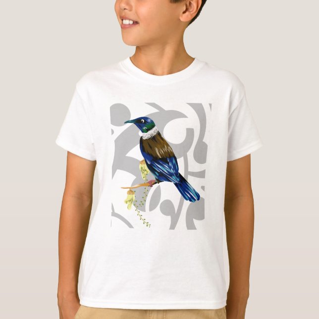 Tui New Zealand native bird T Shirt (Framsida)