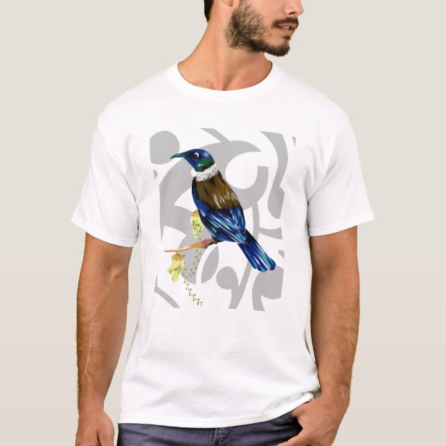 Tui New Zealand native bird T Shirt (Framsida)