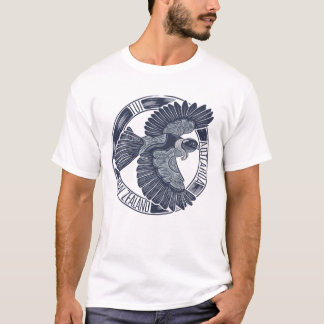 Tui Woodcut print stil design T Shirt