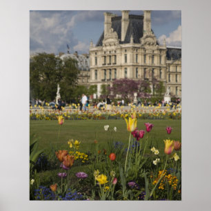 Tuileries Garden, Louvre, Paris, Frankrike Poster