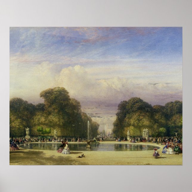 Tuileries Gardens, med Arc de Triomphe i Poster (Framsidan)