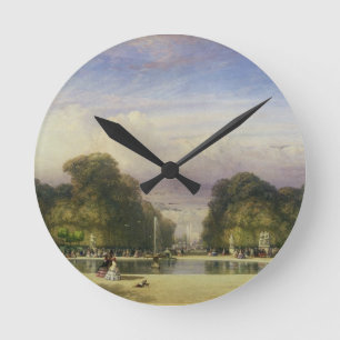 Tuileries Gardens, med Arc de Triomphe i Rund Klocka