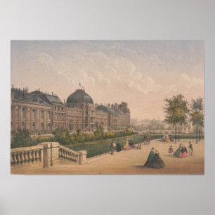 Tuileries Palace, Paris, Frankrike Lithograph Poster