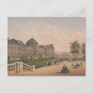 Tuileries Palace, Paris, Frankrike Lithograph Vykort