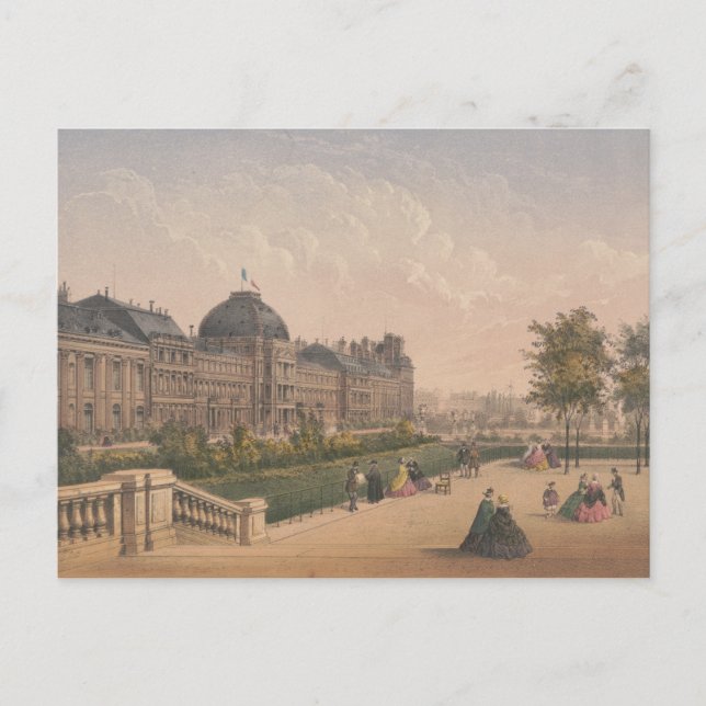 Tuileries Palace, Paris, Frankrike Lithograph Vykort (Framsida)