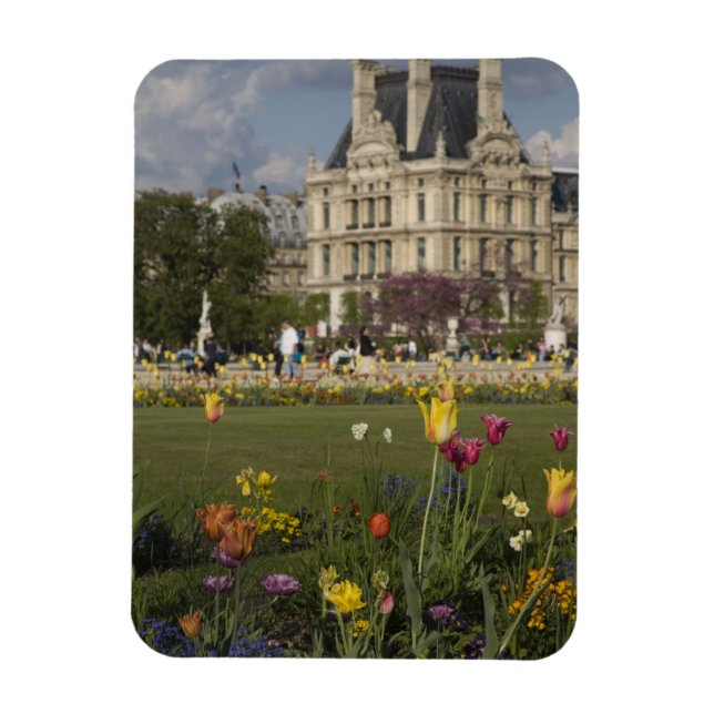 Tuileries trädgård, Louvre, Paris, Frankrike Magnet (Vertikal)