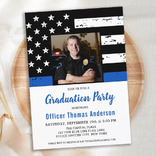 Tuin Blue Line Polischef Photo Studenten Inbjudningar