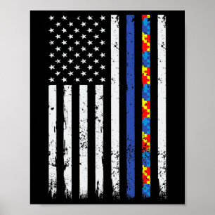 Tuin Blue Line Polissupport Autism 4 juli Mamma Poster