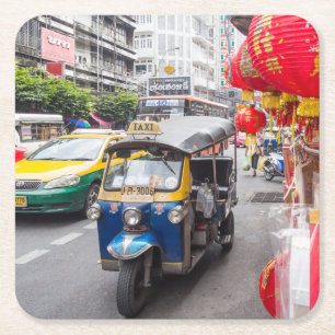 Tuk tuk, Bangkok Square Papper Underlägg Kvadrat