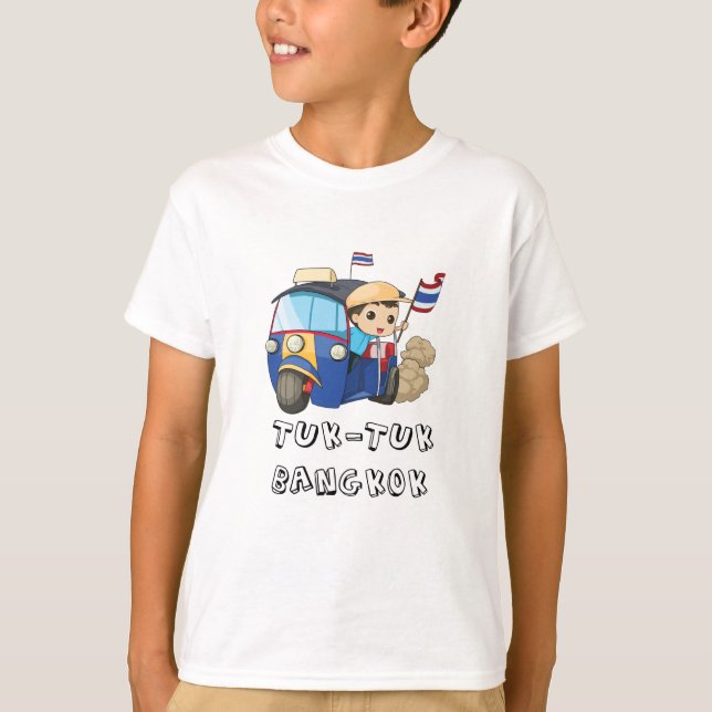 Tuk Tuk Bangkok Thailands grafiska text T Shirt (Framsida)