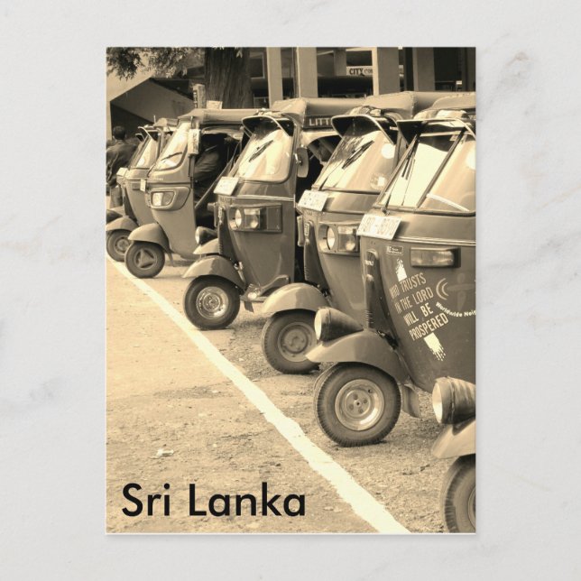 tuk tuk sri lanka vykort (Framsida)