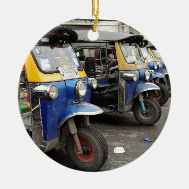Tuk tuk taxi Bangkok Thailand Julgransprydnad Keramik (Framsidan)