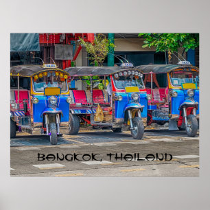 Tuk tuks, Bangkok, Thailand Poster