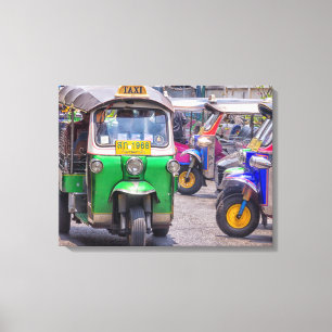 Tuk tuks i Bankok, Thailand Canvastryck