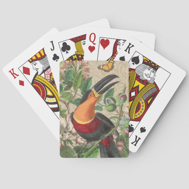 Tukan Djungel Tropisk Fågel Vacker Antik Casinokort (Baksidan)