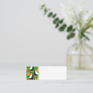 Tukan Fågel Näbb Gröna Löv Tropiska Djur Mini Visitkort
